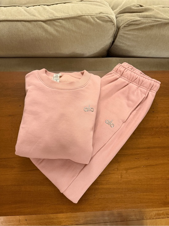 ALO Yoga Tops - Alo Accolade Vintage Pink Sweat Set